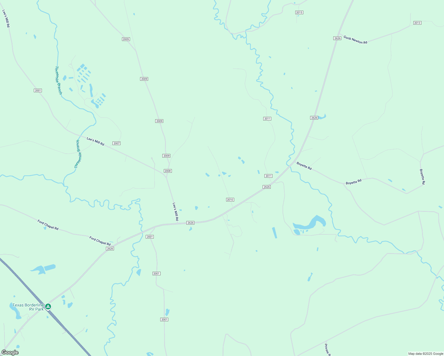 map of restaurants, bars, coffee shops, grocery stores, and more near County Road 2010 in Newton