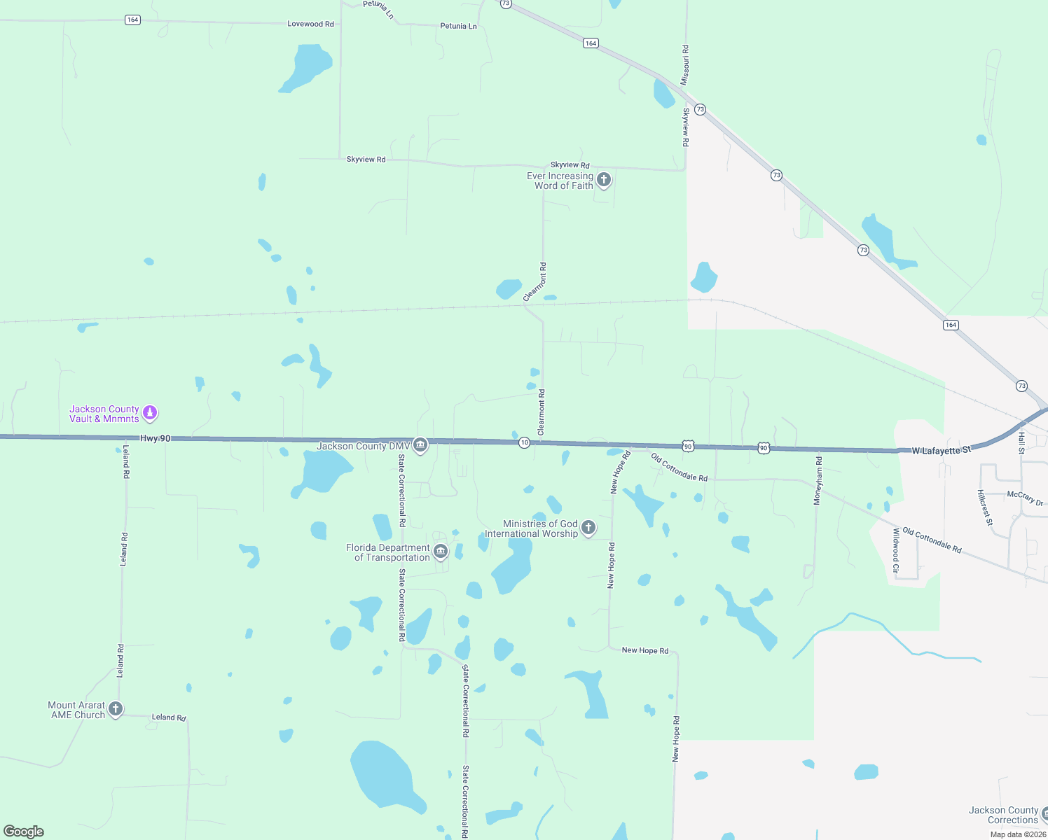 map of restaurants, bars, coffee shops, grocery stores, and more near 3023 Clearmont Road in Marianna
