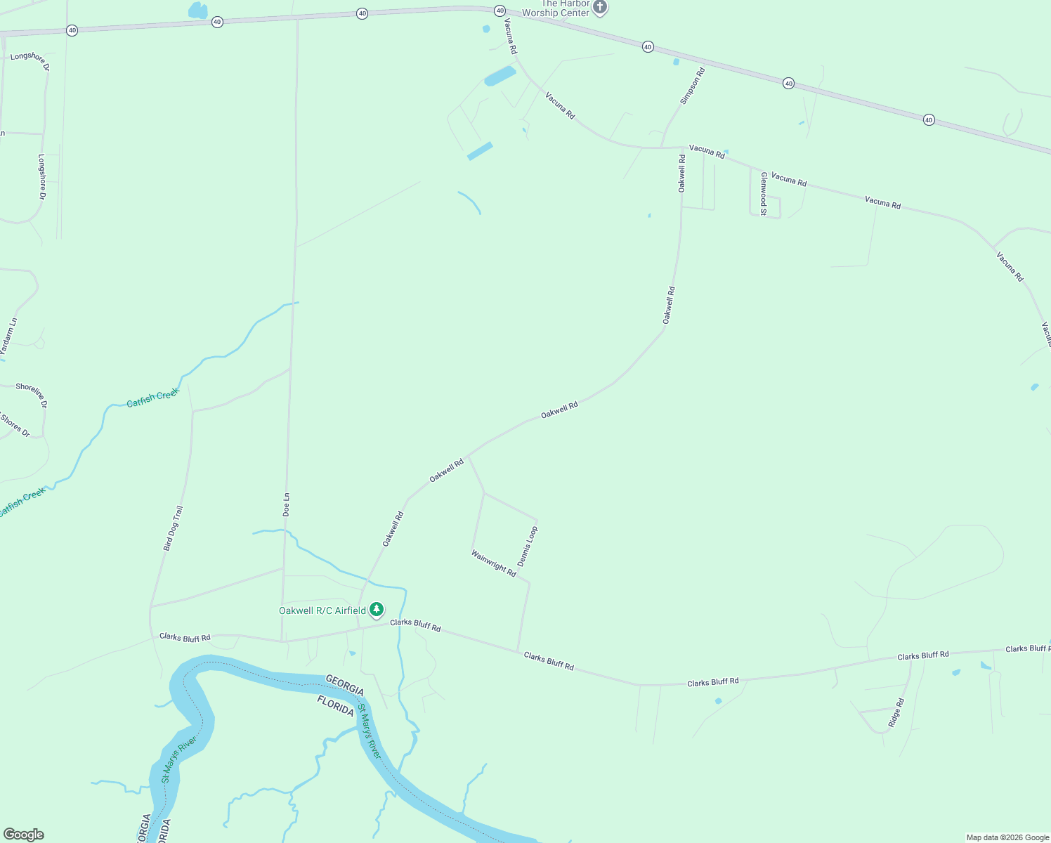 map of restaurants, bars, coffee shops, grocery stores, and more near Oakwell Rd in Kingsland