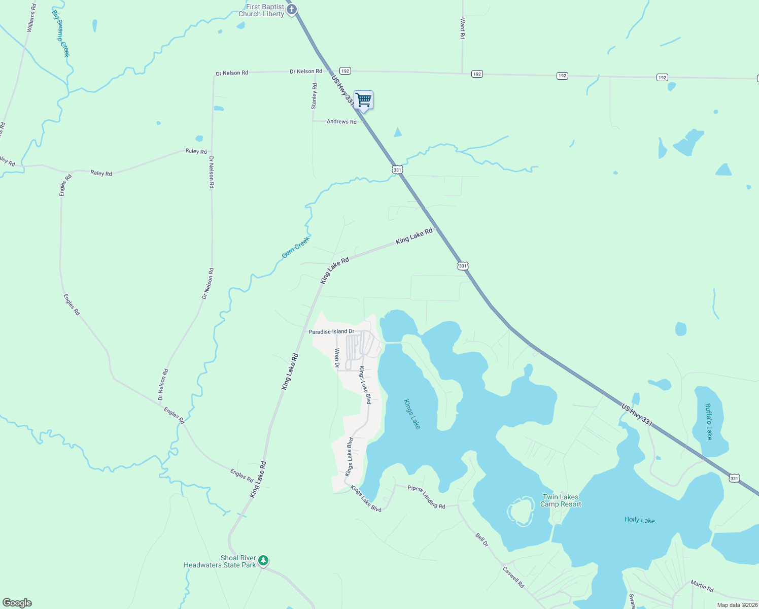 map of restaurants, bars, coffee shops, grocery stores, and more near 545 Paul Road in DeFuniak Springs