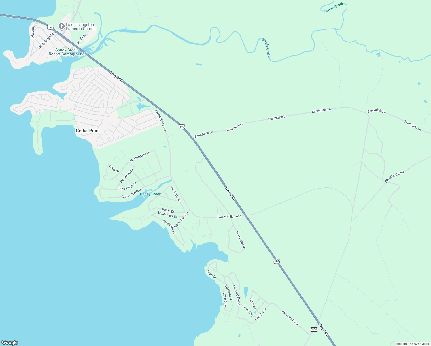 map of restaurants, bars, coffee shops, grocery stores, and more near 10221 U.S. Highway 190 West in Livingston