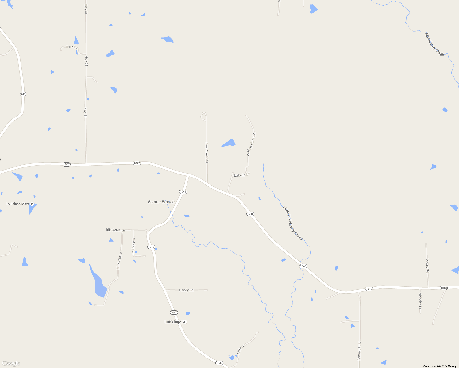 map of restaurants, bars, coffee shops, grocery stores, and more near Conrad Hebert Road in Amite City