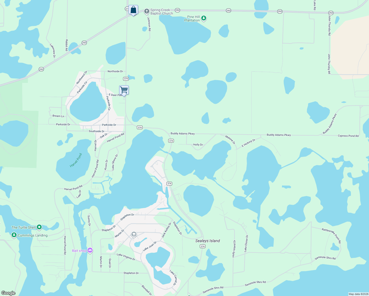 map of restaurants, bars, coffee shops, grocery stores, and more near 2603 Holly Drive in Donalsonville