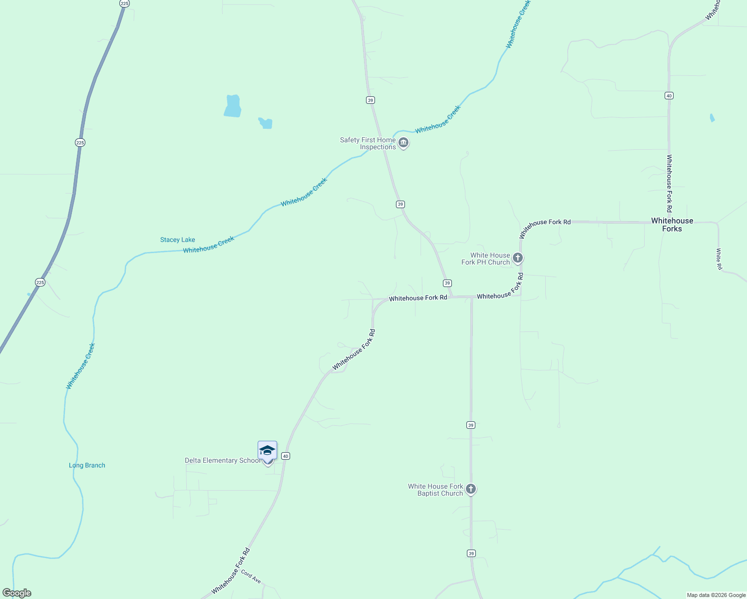 map of restaurants, bars, coffee shops, grocery stores, and more near County Road 40 in Bay Minette