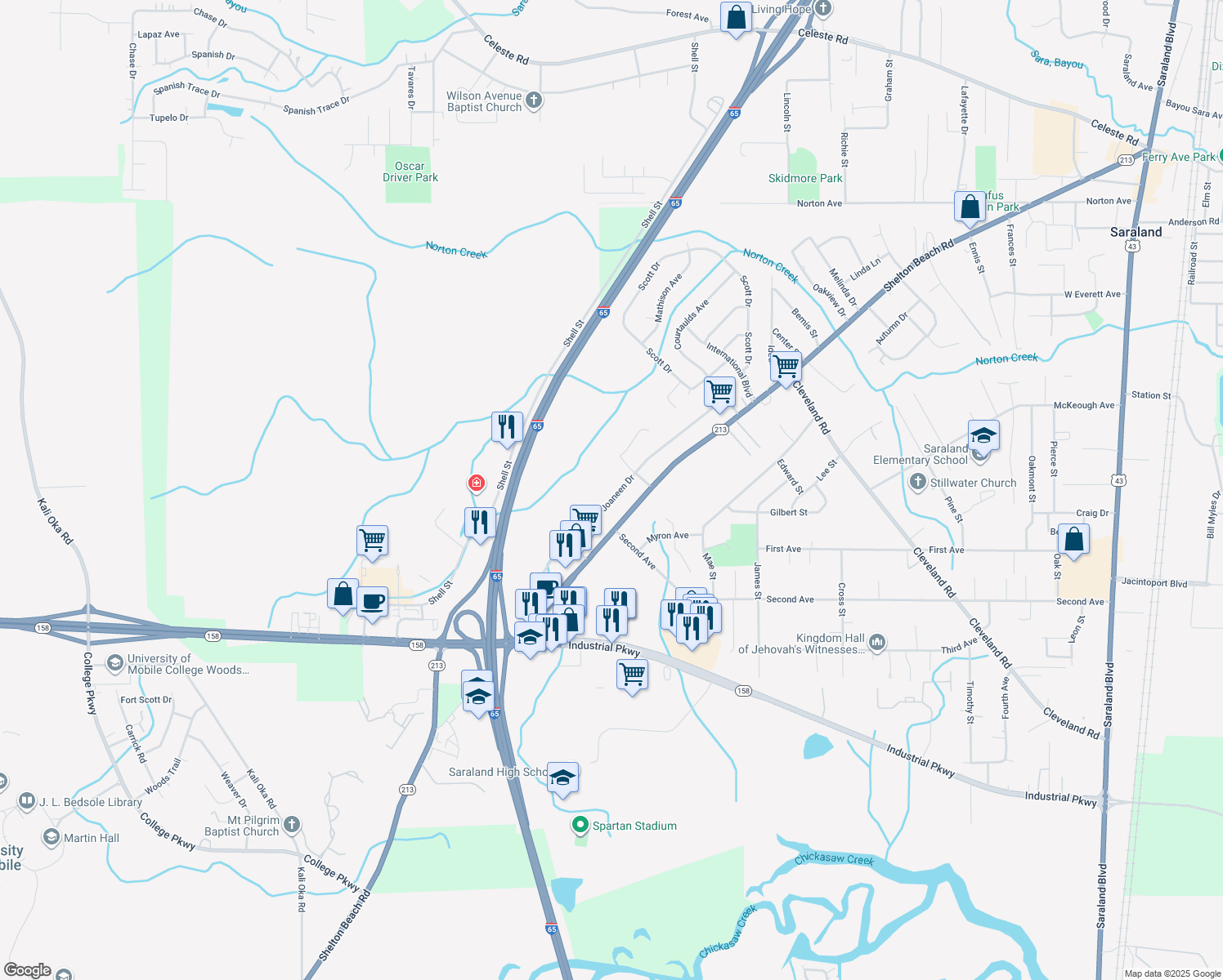 1012 Joaneen Drive, Saraland AL Walk Score