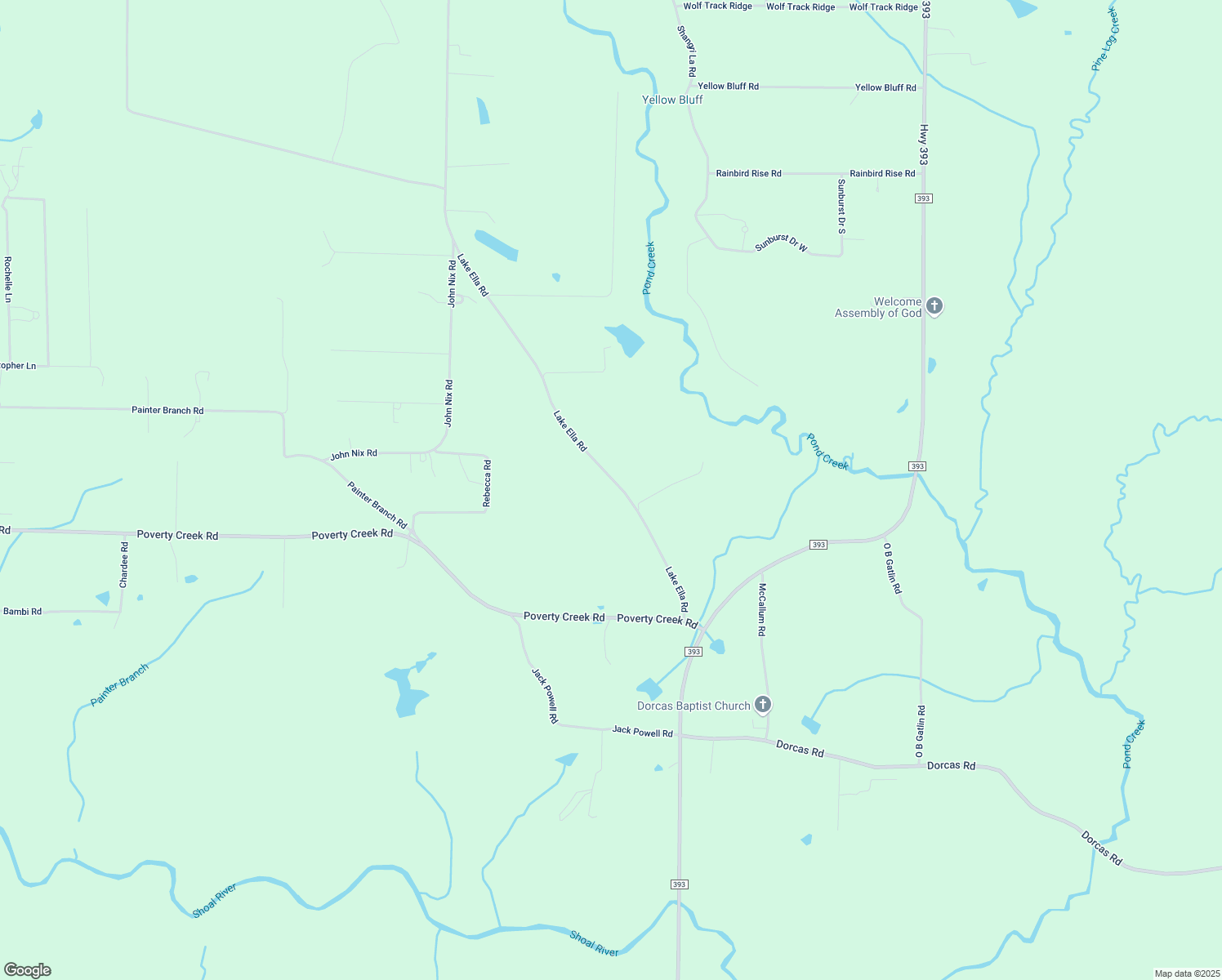 map of restaurants, bars, coffee shops, grocery stores, and more near 6022 Lake Ella Road in Crestview