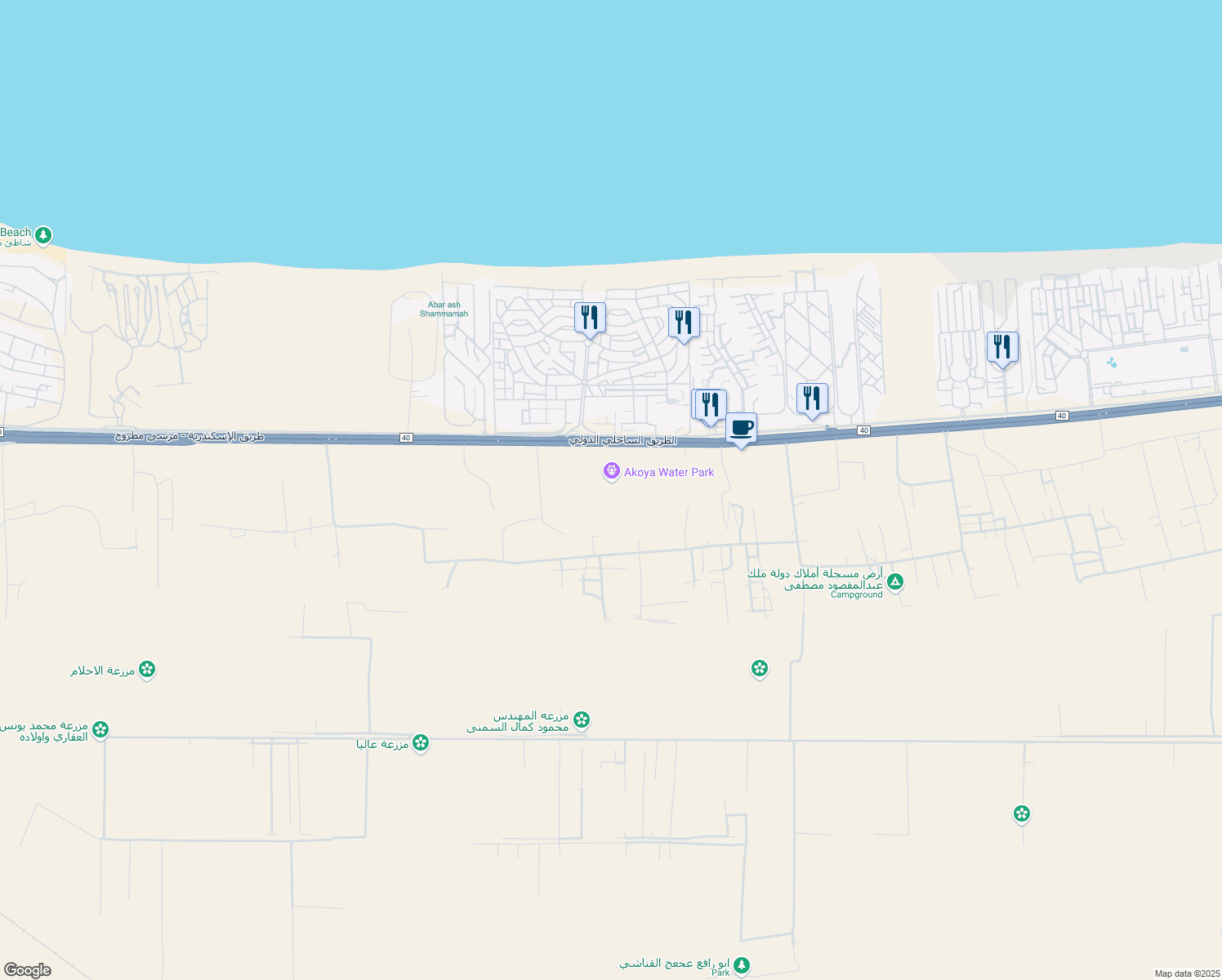 map of restaurants, bars, coffee shops, grocery stores, and more near in El Hamam