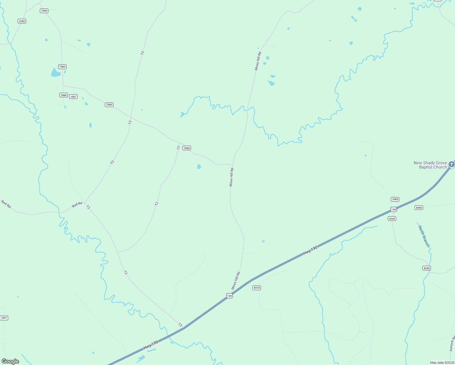 map of restaurants, bars, coffee shops, grocery stores, and more near 1075 County Road 3550 in Woodville