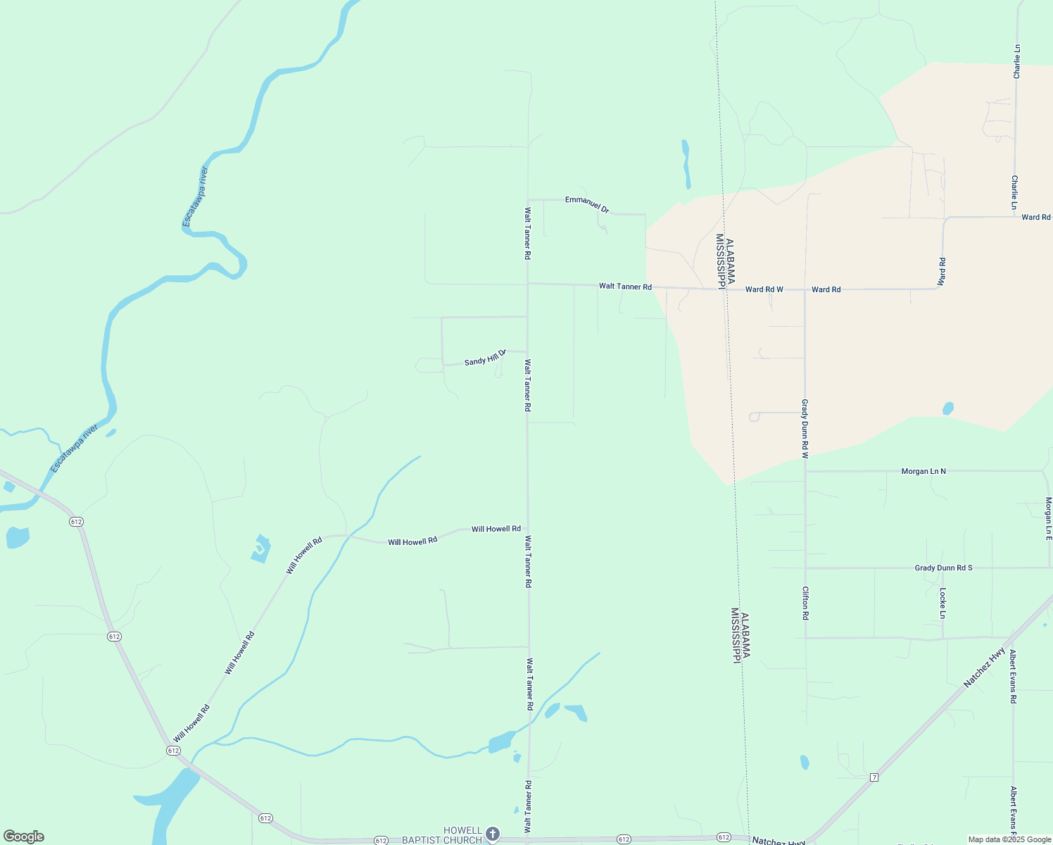 map of restaurants, bars, coffee shops, grocery stores, and more near Walt Tanner Rd in Lucedale