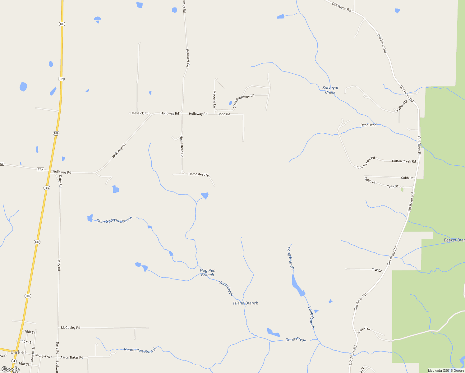 map of restaurants, bars, coffee shops, grocery stores, and more near 6031 Homestead Road in Baker