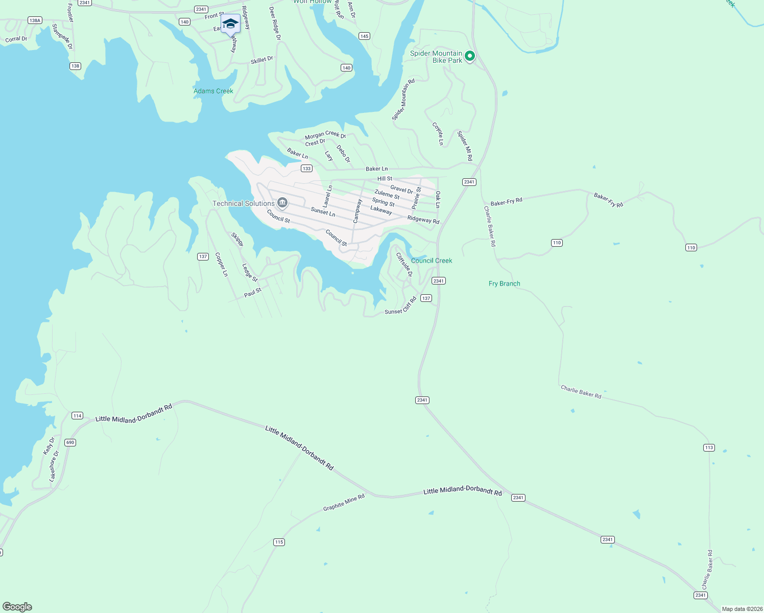map of restaurants, bars, coffee shops, grocery stores, and more near 220 Park Lane in Burnet