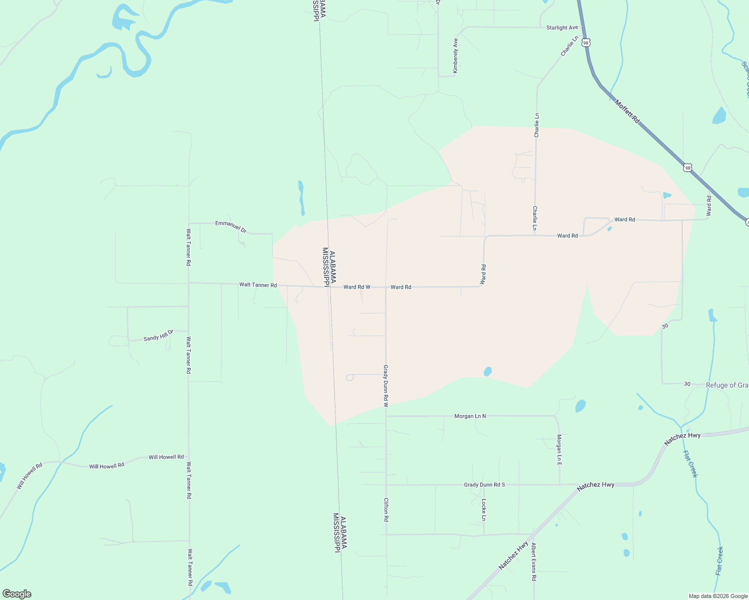 map of restaurants, bars, coffee shops, grocery stores, and more near 6255 Grady Dunn Rd W in Mobile