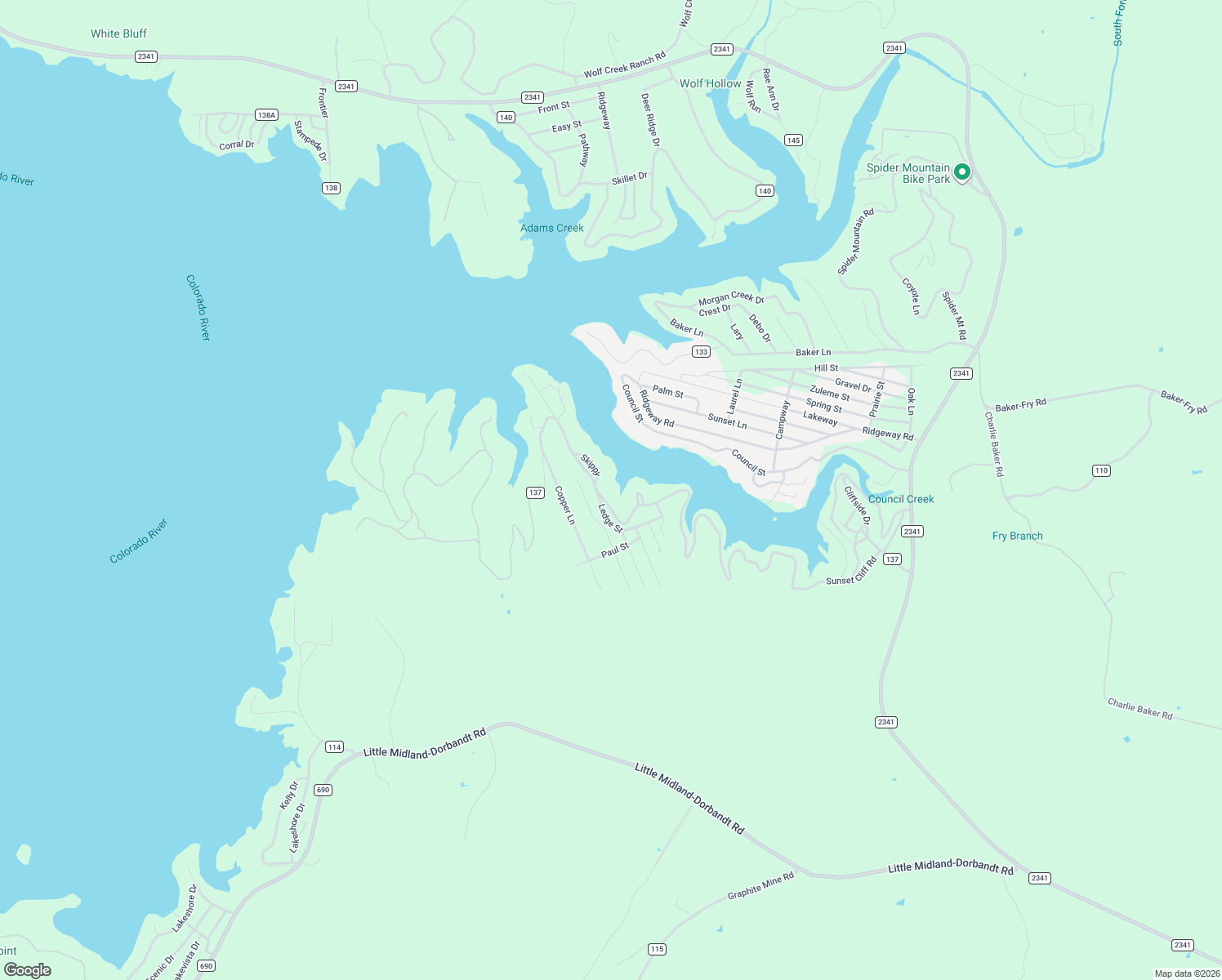 map of restaurants, bars, coffee shops, grocery stores, and more near 2220 Sunset Cliff Road in Burnet