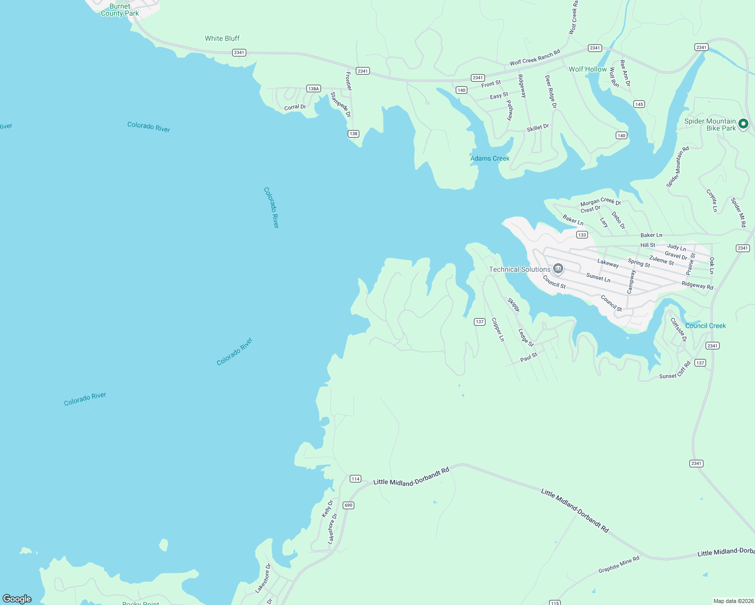 map of restaurants, bars, coffee shops, grocery stores, and more near 4551 Sunset Cliff Road in Burnet