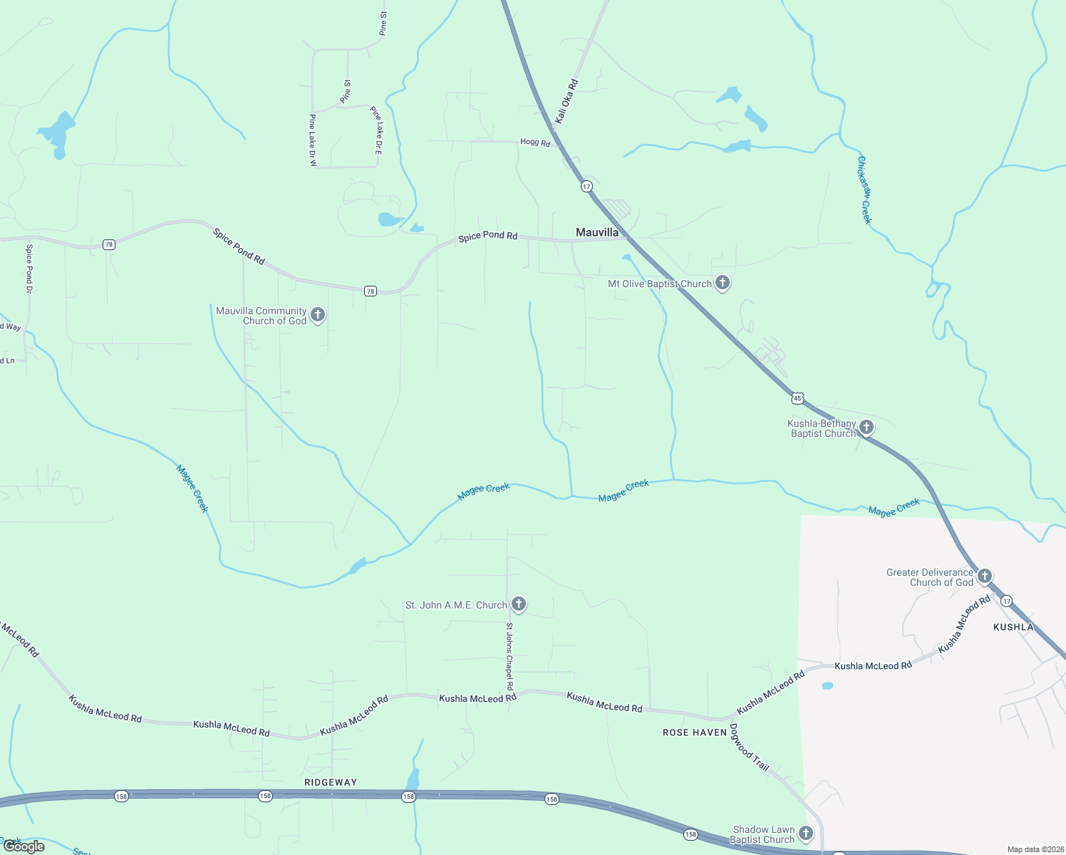 map of restaurants, bars, coffee shops, grocery stores, and more near 6545 Viewpoint Road in Mobile County