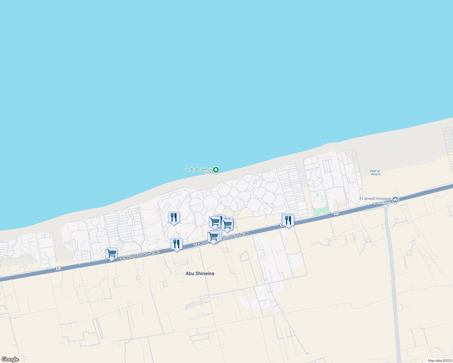 map of restaurants, bars, coffee shops, grocery stores, and more near in 