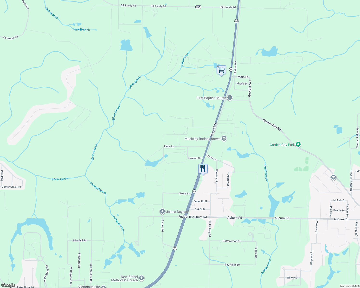 map of restaurants, bars, coffee shops, grocery stores, and more near 3050 Essie Ln in Crestview