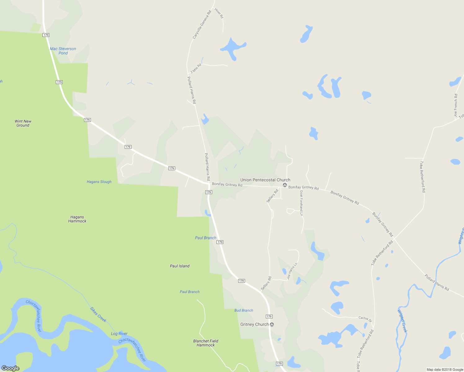 map of restaurants, bars, coffee shops, grocery stores, and more near 2180 Bonifay Gritney Road in Caryville