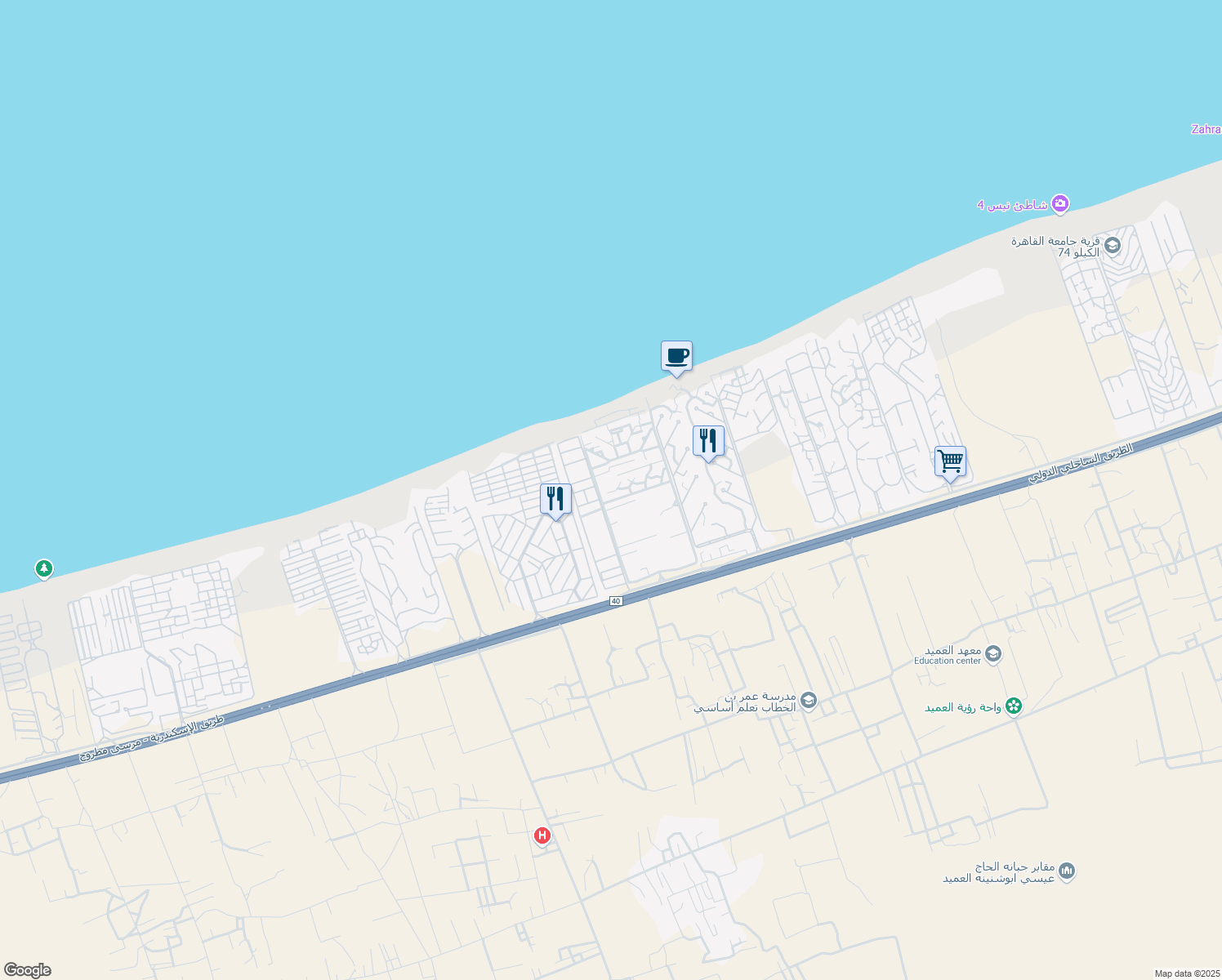 map of restaurants, bars, coffee shops, grocery stores, and more near in 