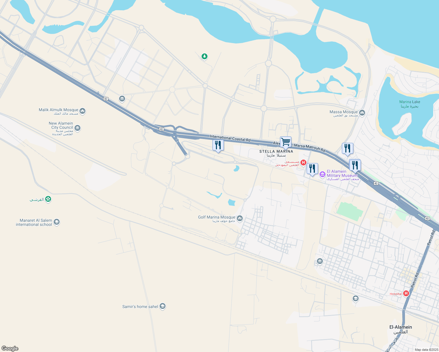 map of restaurants, bars, coffee shops, grocery stores, and more near in 