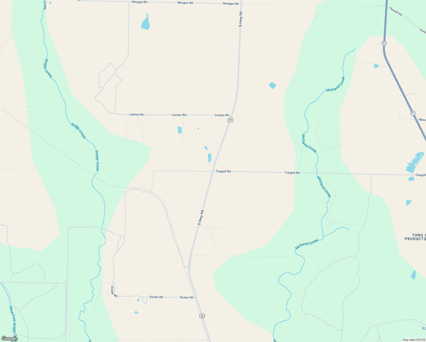 map of restaurants, bars, coffee shops, grocery stores, and more near South Highway 99 in Walnut Hill