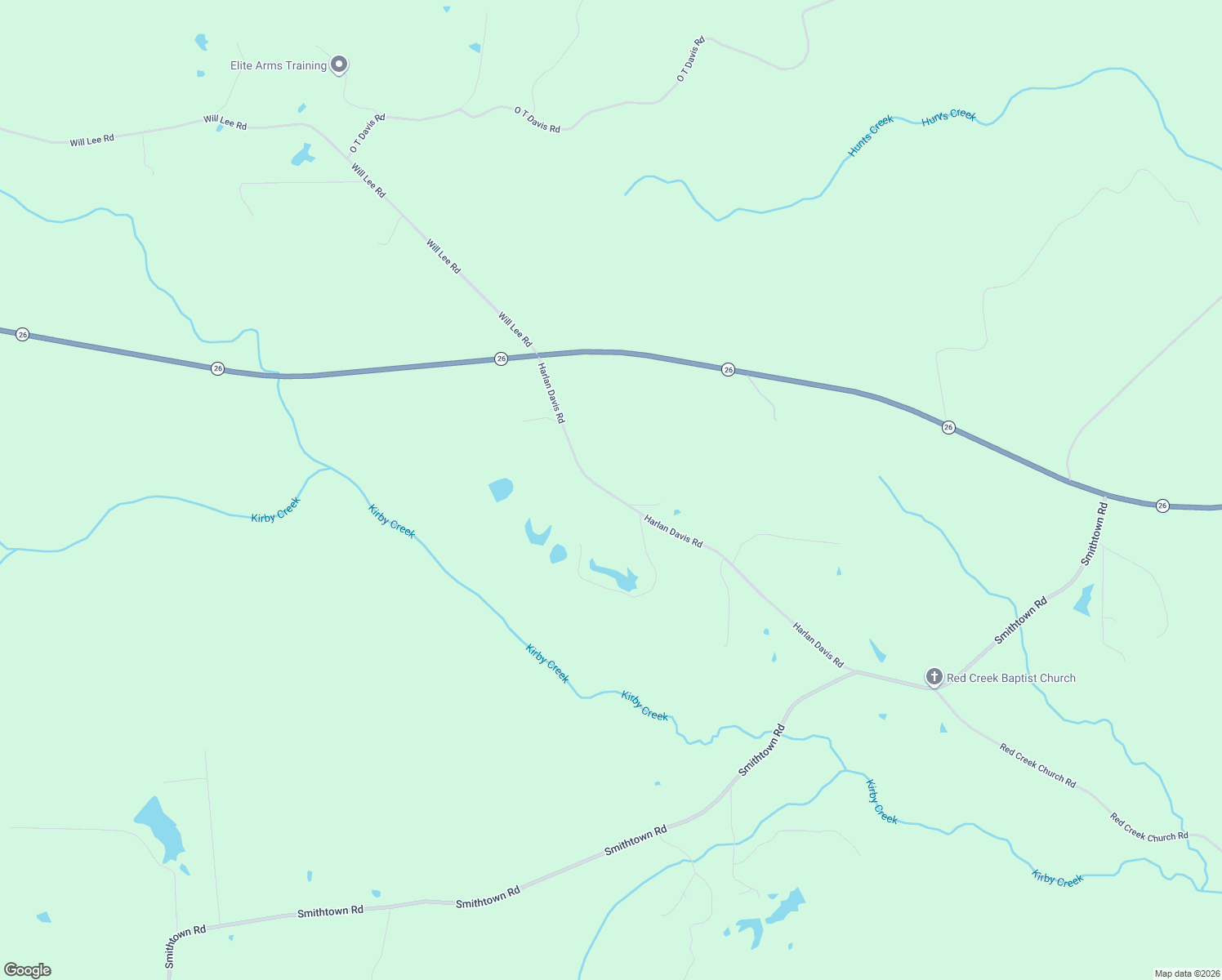 map of restaurants, bars, coffee shops, grocery stores, and more near 138 Harlan Davis Road in Lumberton