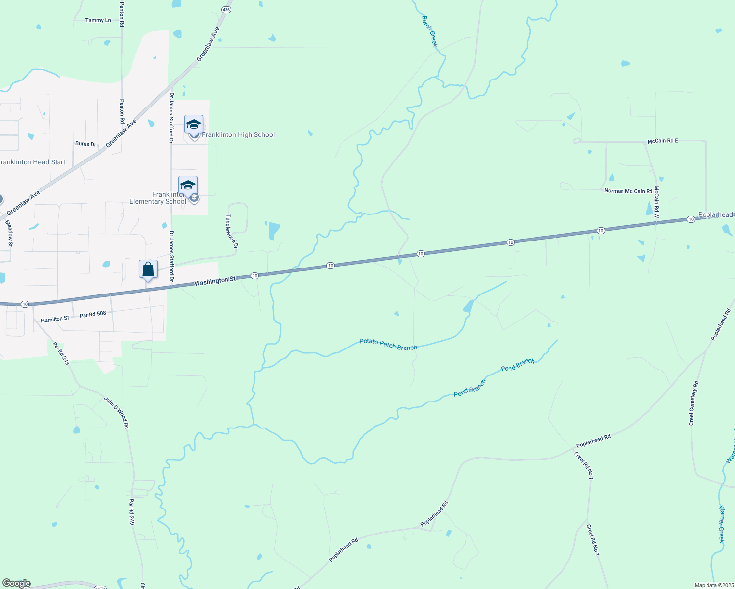Louisiana 10, Franklinton LA Walk Score