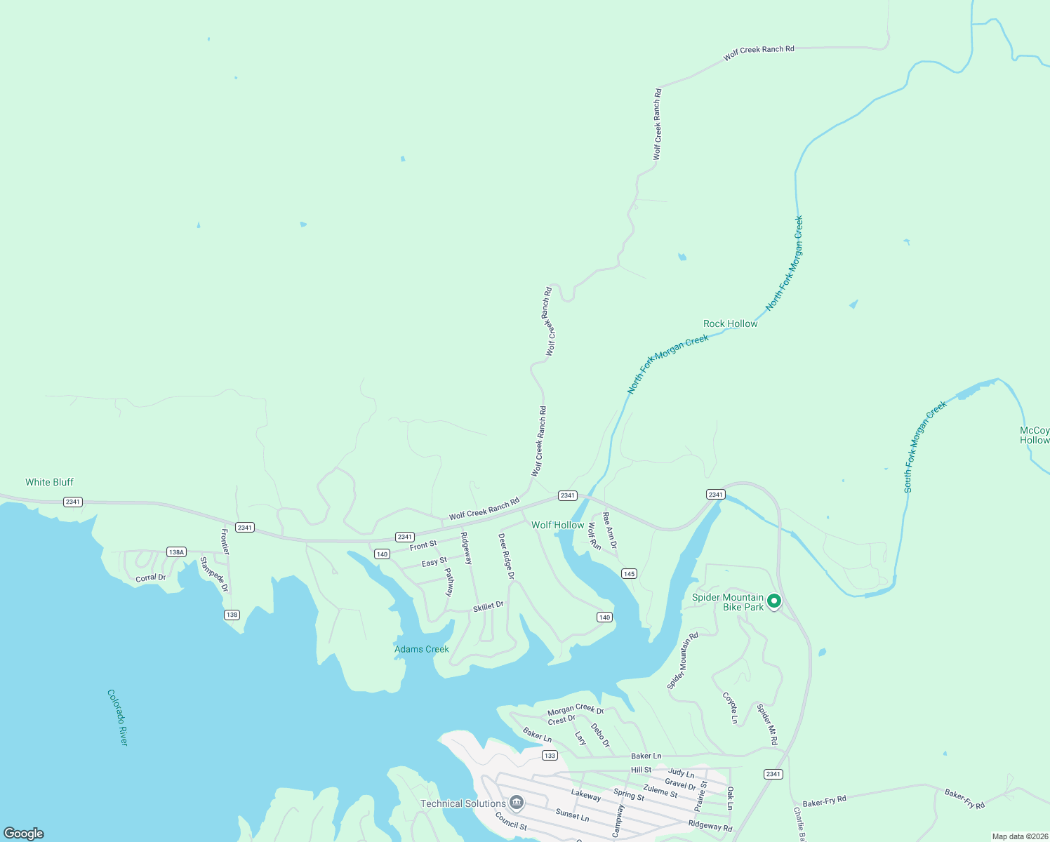 map of restaurants, bars, coffee shops, grocery stores, and more near 2786 Wolf Creek Ranch Road in Burnet