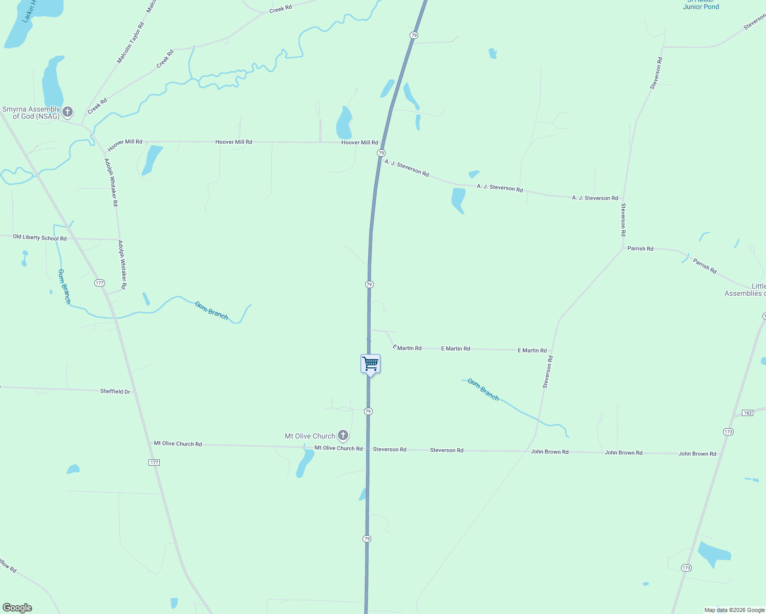 map of restaurants, bars, coffee shops, grocery stores, and more near 1929 Highway 79 in Bonifay