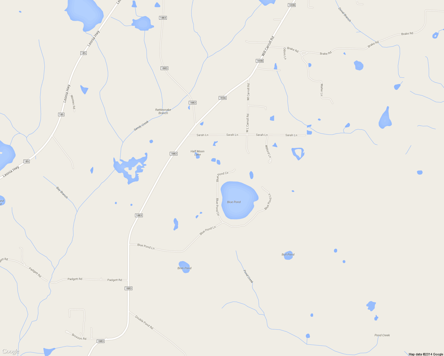 map of restaurants, bars, coffee shops, grocery stores, and more near 454 Blue Pond Cir in Ponce de Leon