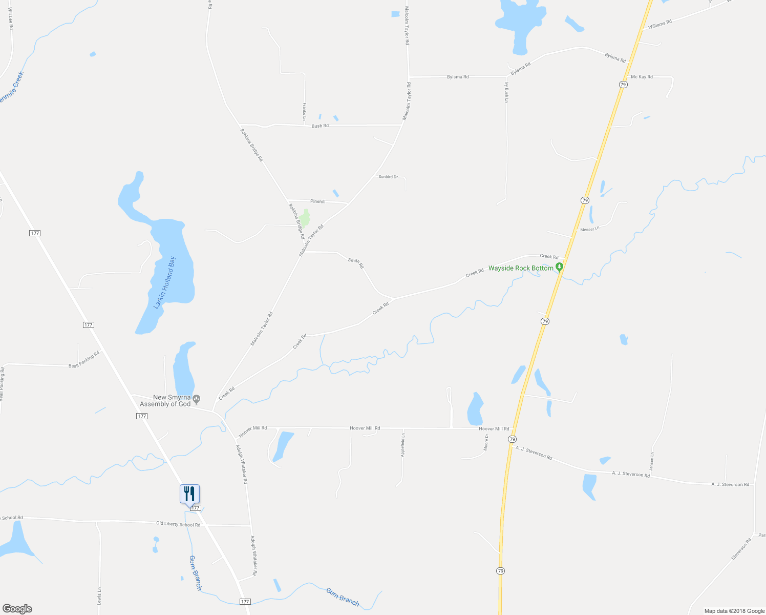 map of restaurants, bars, coffee shops, grocery stores, and more near 3134 Creek Road in Bonifay