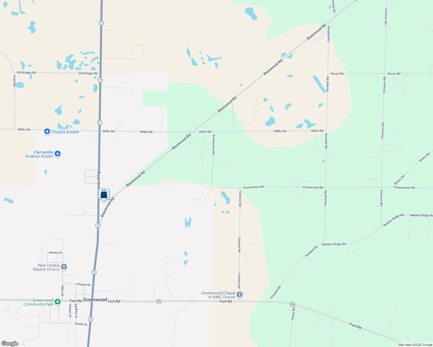 map of restaurants, bars, coffee shops, grocery stores, and more near 5378 Prairieview Road in Greenwood
