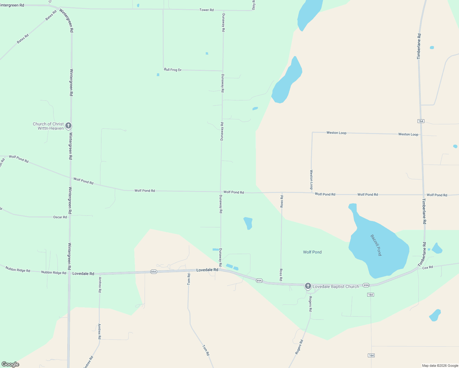 map of restaurants, bars, coffee shops, grocery stores, and more near 6468 Wolf Pond Road in Bascom