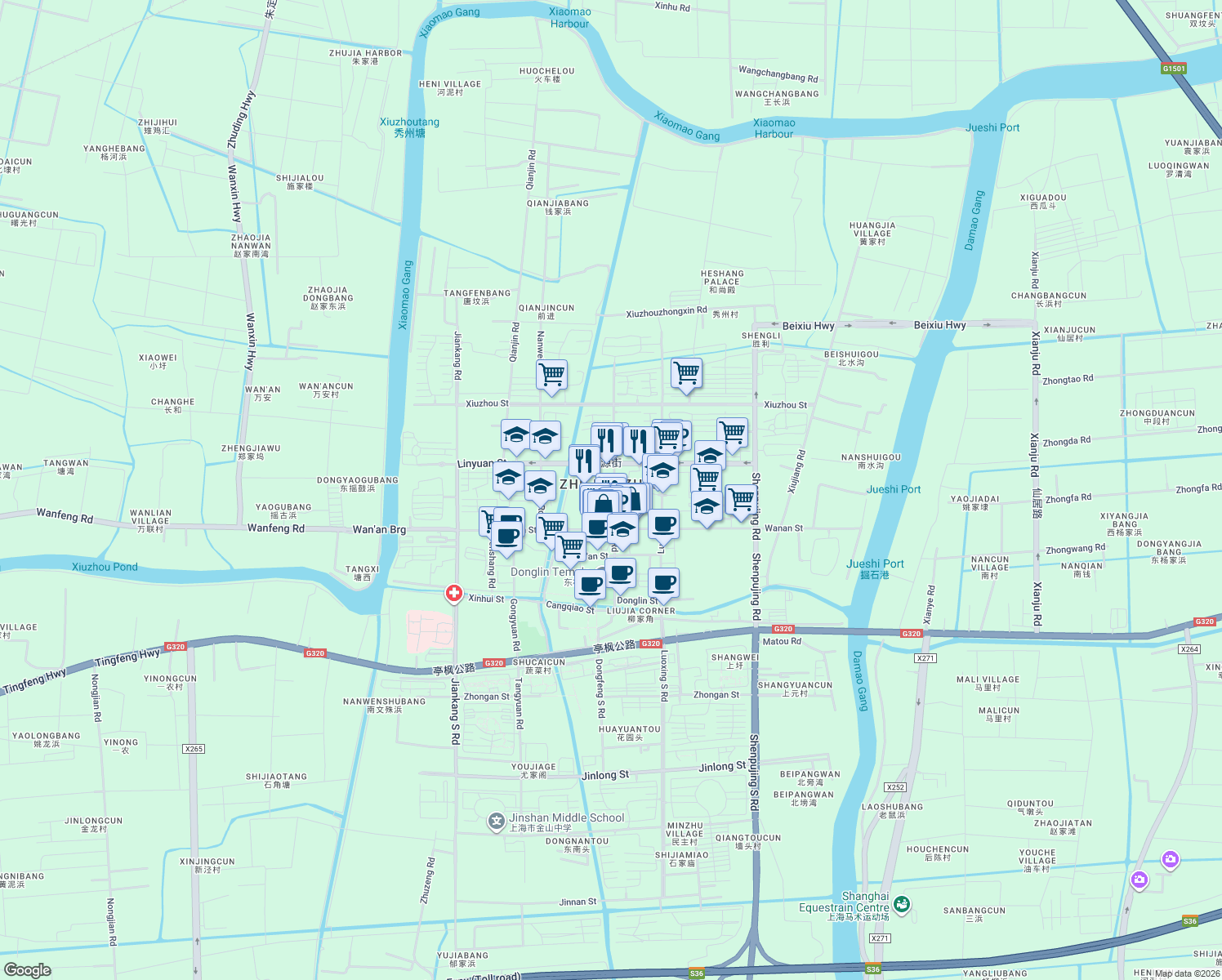 map of restaurants, bars, coffee shops, grocery stores, and more near in 