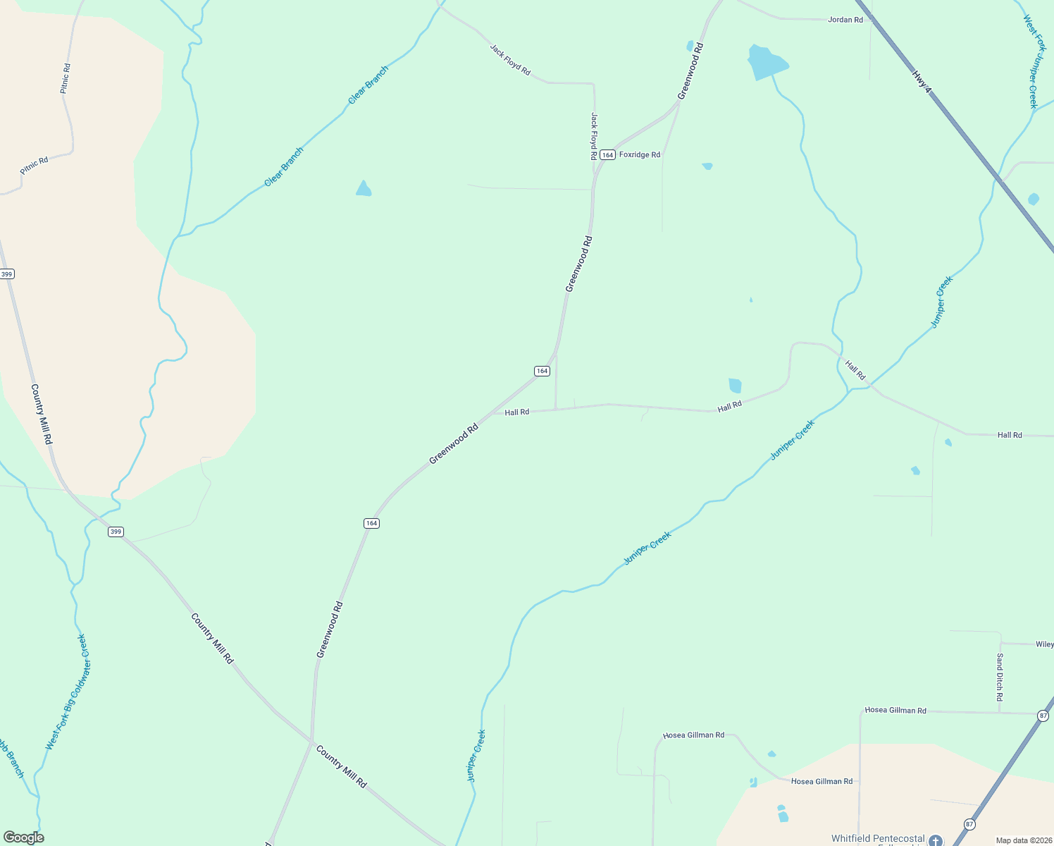map of restaurants, bars, coffee shops, grocery stores, and more near 5741 Hall Road in Jay
