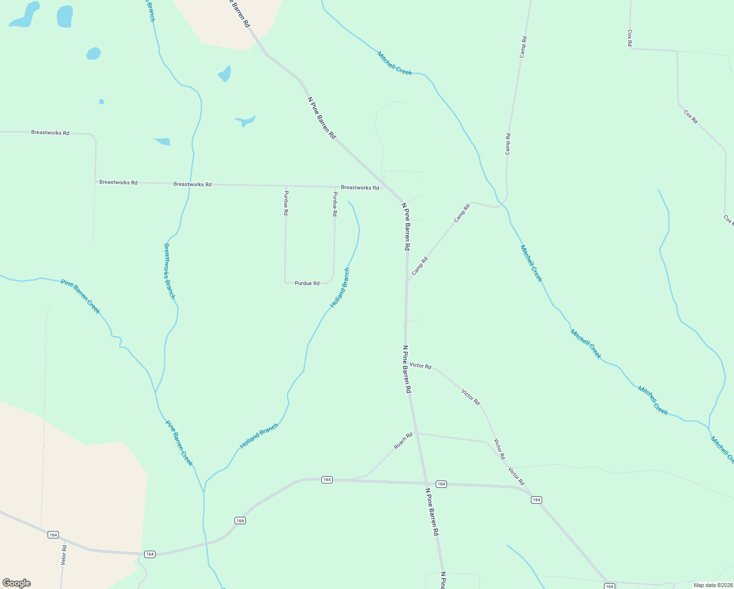 map of restaurants, bars, coffee shops, grocery stores, and more near 3000 North Pine Barren Road in McDavid