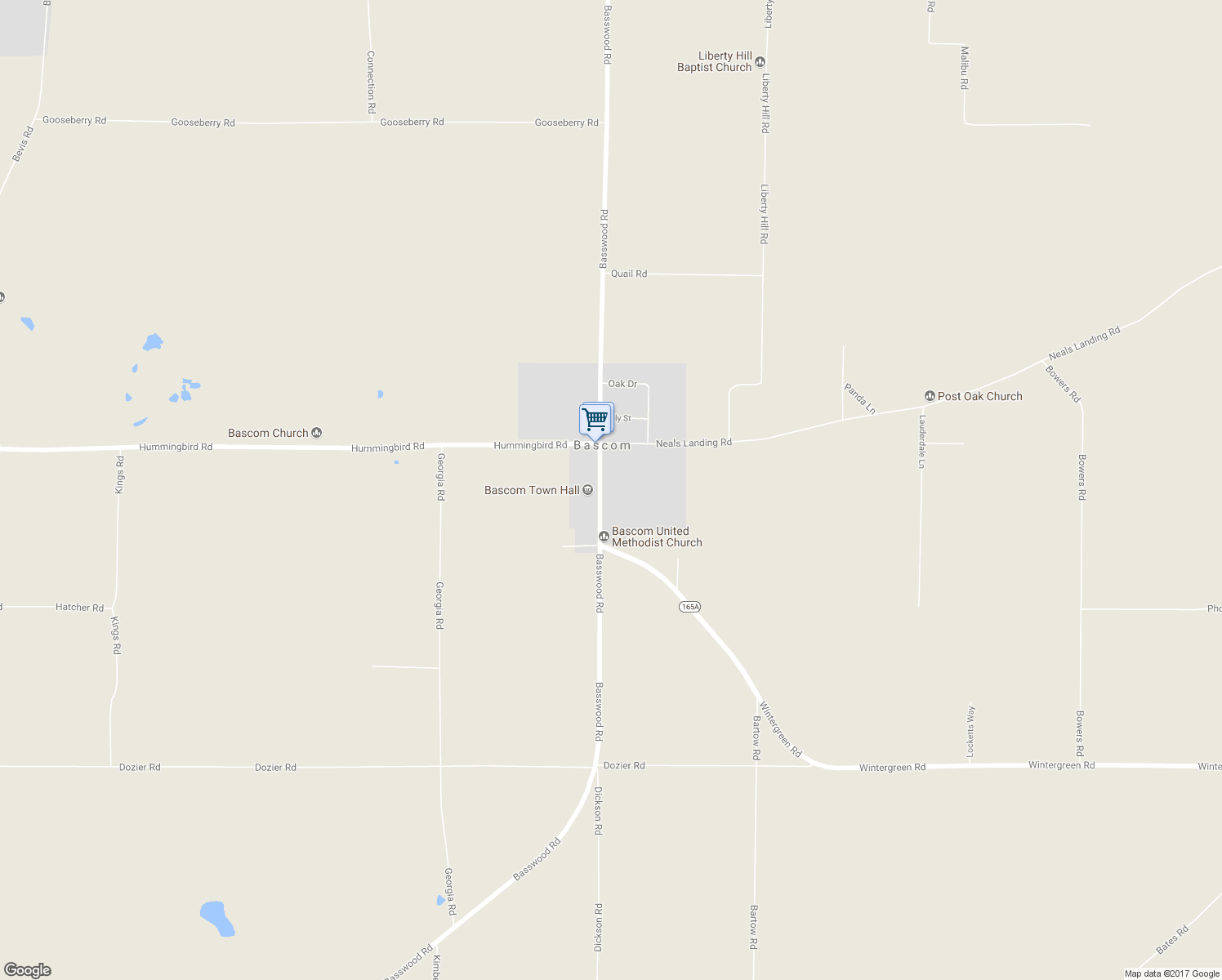 map of restaurants, bars, coffee shops, grocery stores, and more near 4970 Basswood Road in Bascom