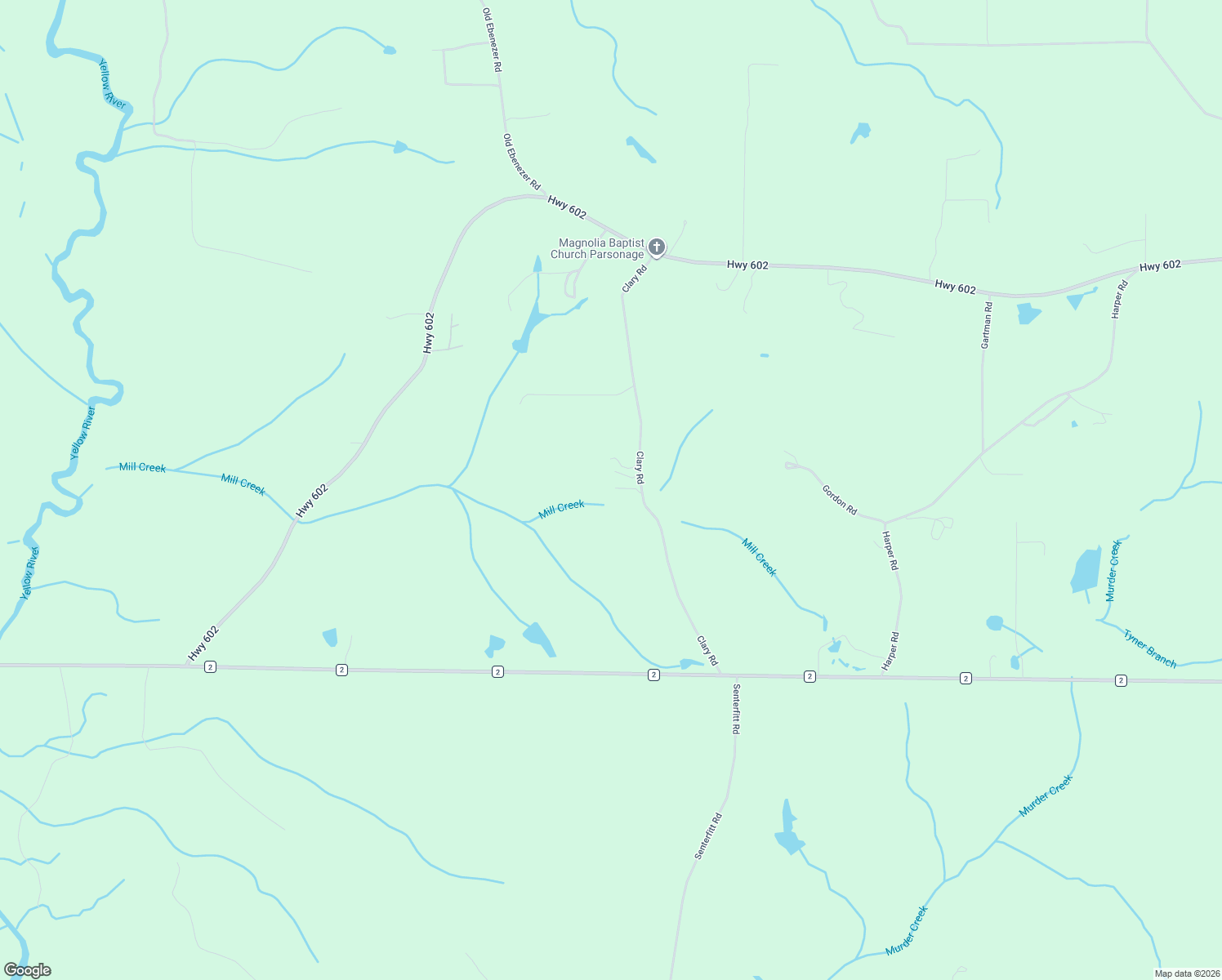 map of restaurants, bars, coffee shops, grocery stores, and more near 7712 Clary Road in Laurel Hill