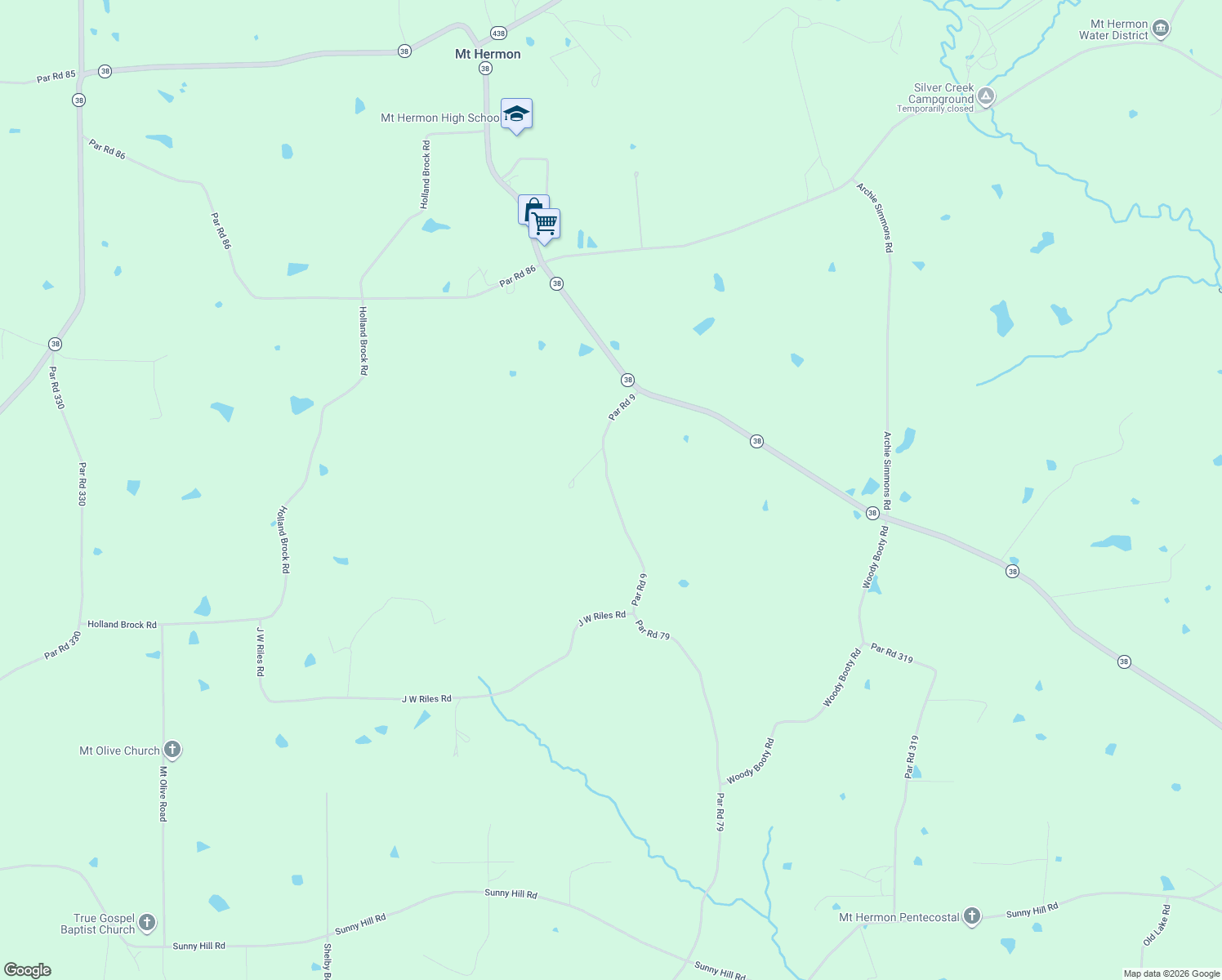 map of restaurants, bars, coffee shops, grocery stores, and more near 28406 Pleasant Hill Road in Mount Hermon