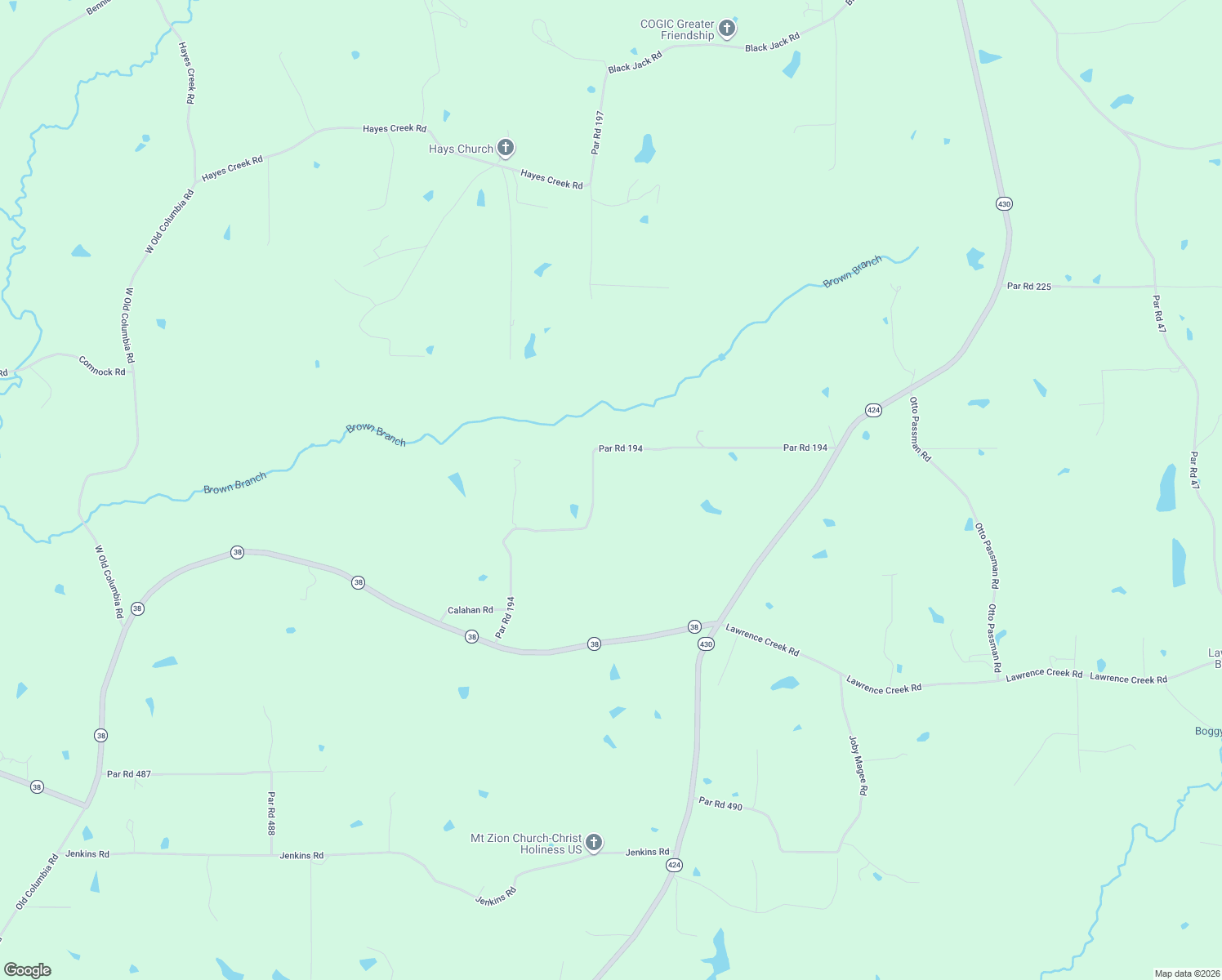 map of restaurants, bars, coffee shops, grocery stores, and more near 29418 Par Road 194 in Franklinton