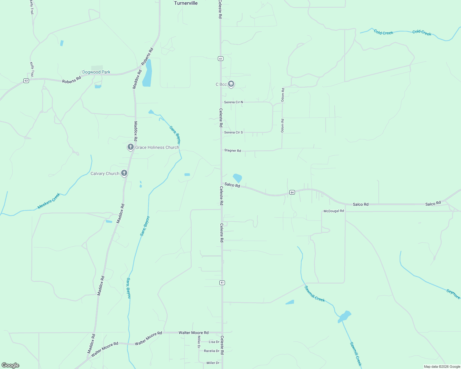 map of restaurants, bars, coffee shops, grocery stores, and more near 3140 Salco Rd in Chunchula