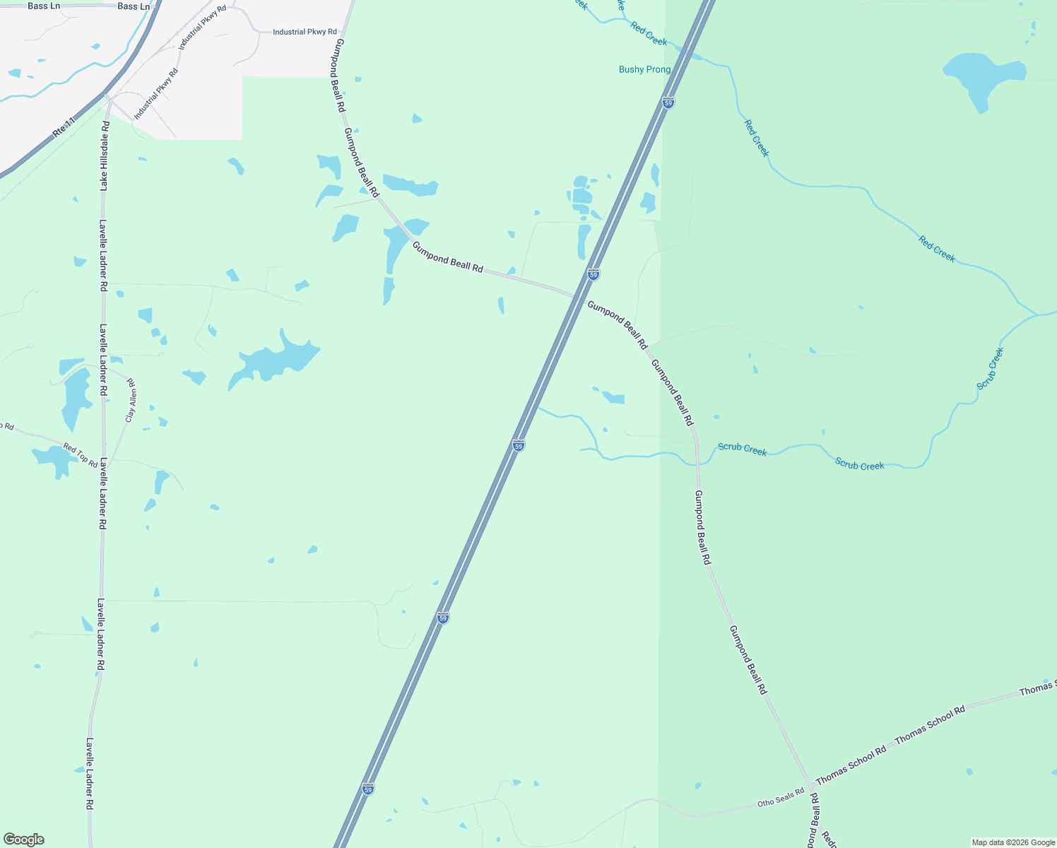 map of restaurants, bars, coffee shops, grocery stores, and more near Interstate 59 in Lumberton