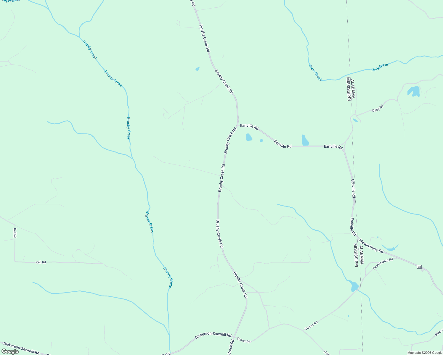 map of restaurants, bars, coffee shops, grocery stores, and more near Brushy Creek Road in Lucedale