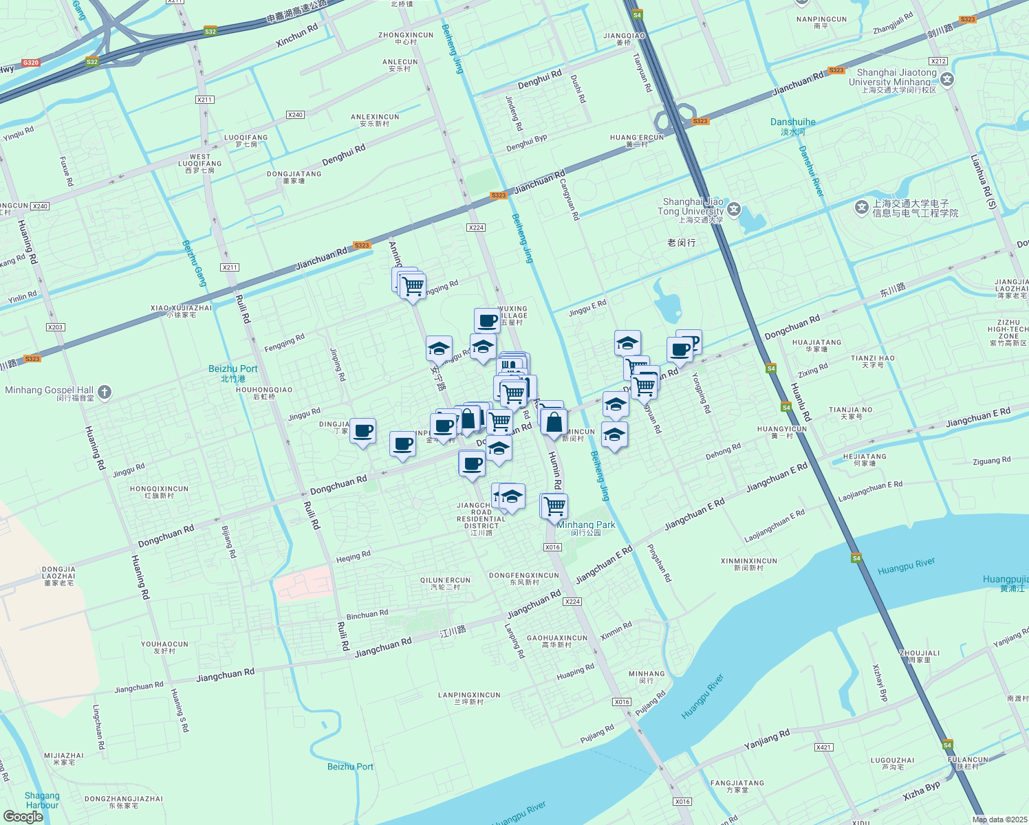 map of restaurants, bars, coffee shops, grocery stores, and more near in 