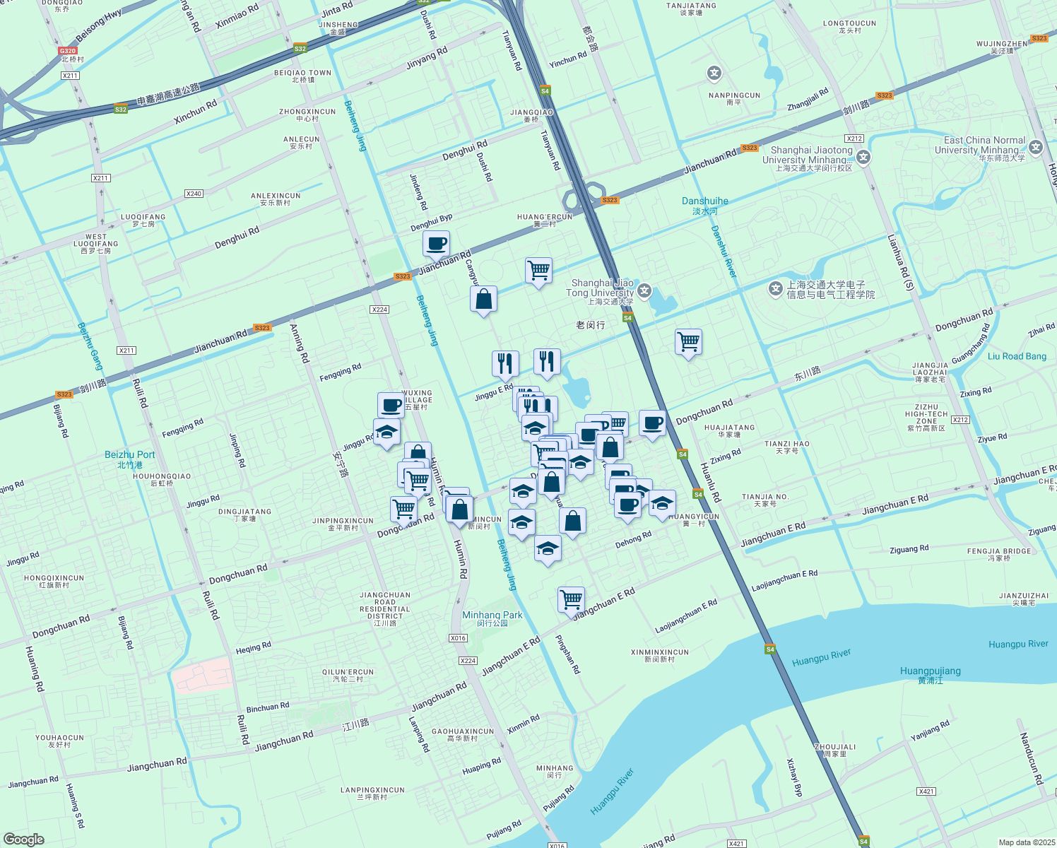 map of restaurants, bars, coffee shops, grocery stores, and more near in 