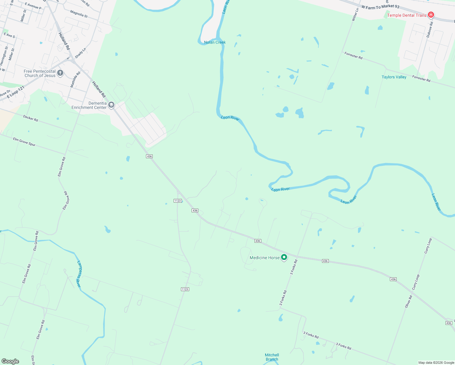 map of restaurants, bars, coffee shops, grocery stores, and more near 7424 Farm to Market Road 436 in Belton