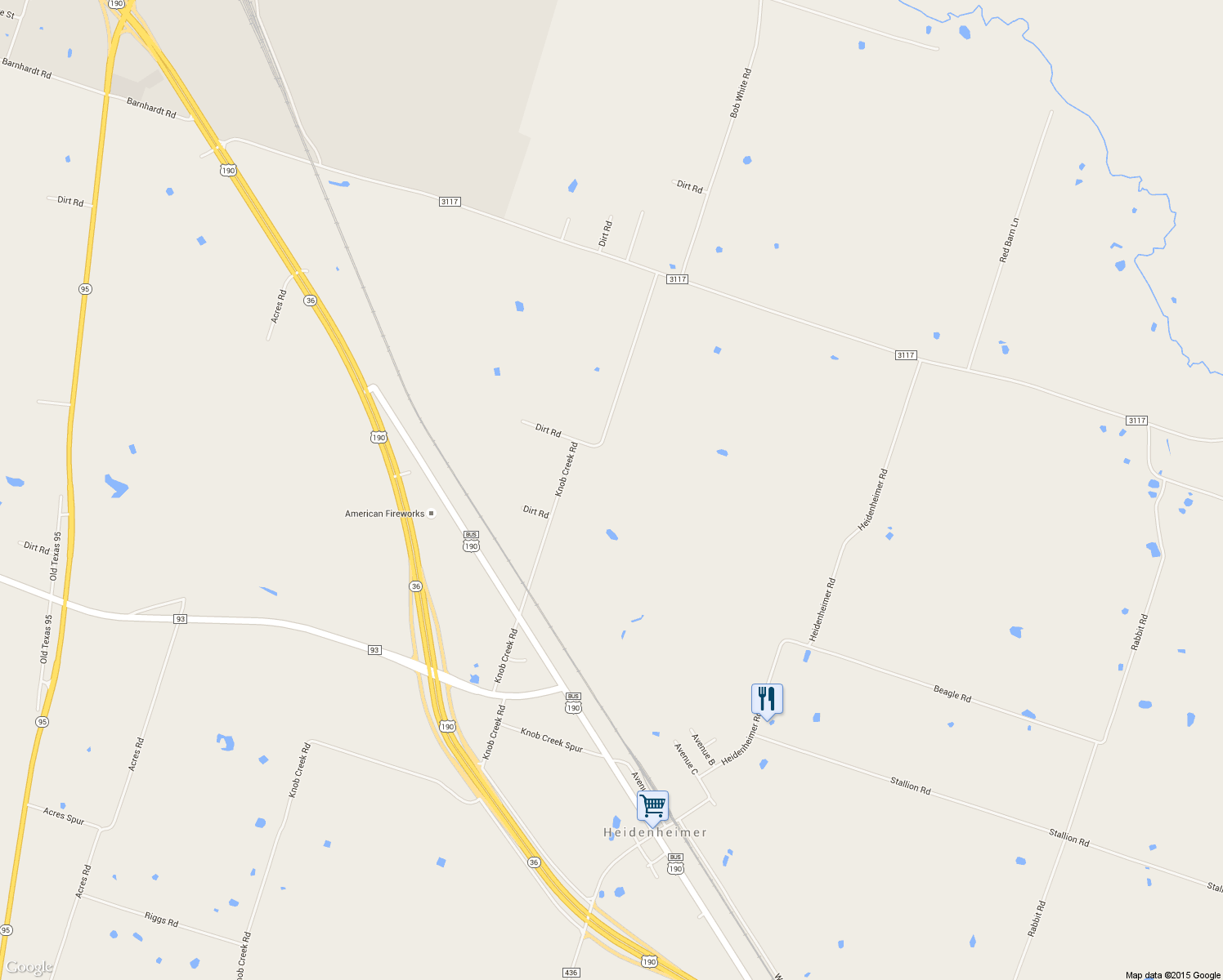 map of restaurants, bars, coffee shops, grocery stores, and more near 5245 Knob Creek Road in Temple