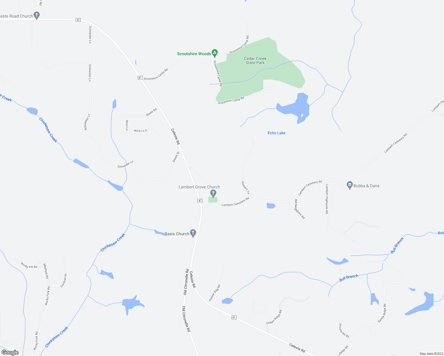 map of restaurants, bars, coffee shops, grocery stores, and more near 6360 Lambert Cemetery Road in Citronelle