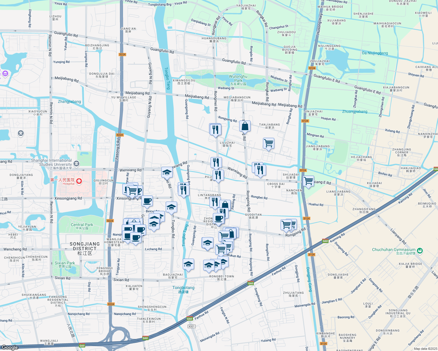 map of restaurants, bars, coffee shops, grocery stores, and more near in 