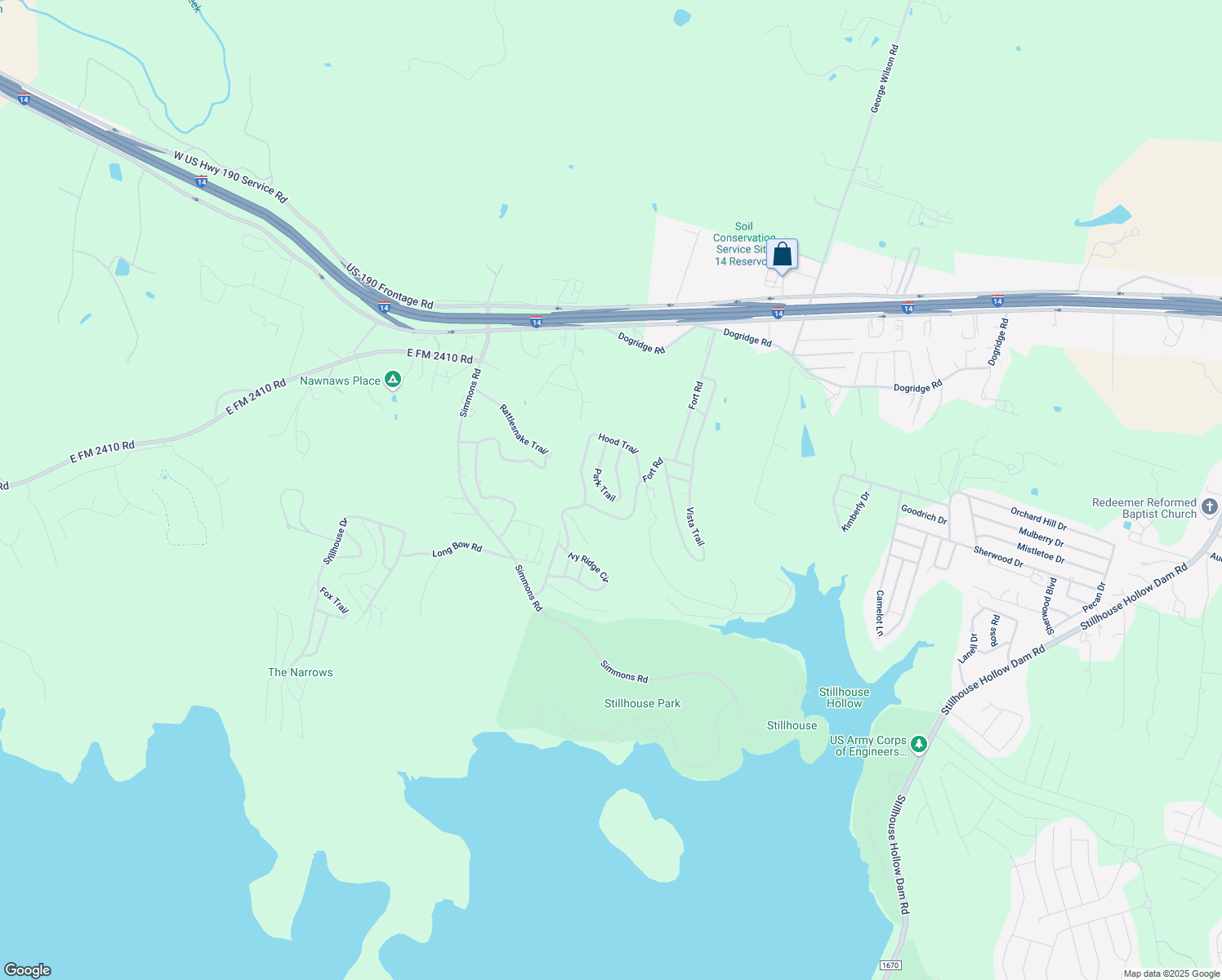 map of restaurants, bars, coffee shops, grocery stores, and more near 3029 Park Trail in Belton